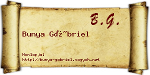 Bunya Gábriel névjegykártya
